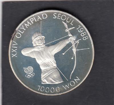 Beschrijving: 10000 Won S-OLYMPIC 88 ARCHERY